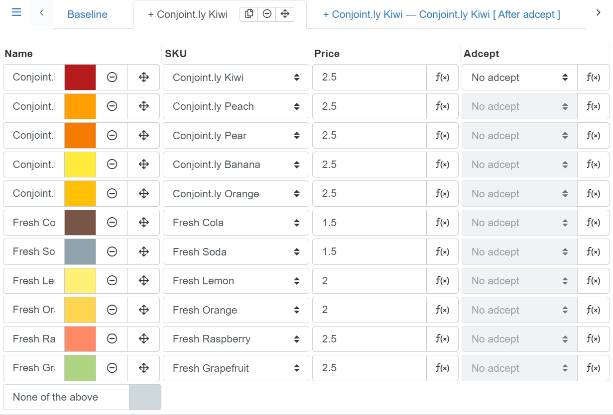 Adcept column in the BPTO simulator Adcept column in the BPTO simulator